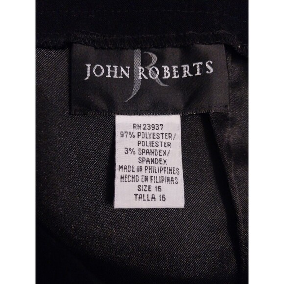 John Roberts 2 PC Suit 16 Black Faux Suede Knee-length Skirt Embellished Blazer - Picture 7 of 15